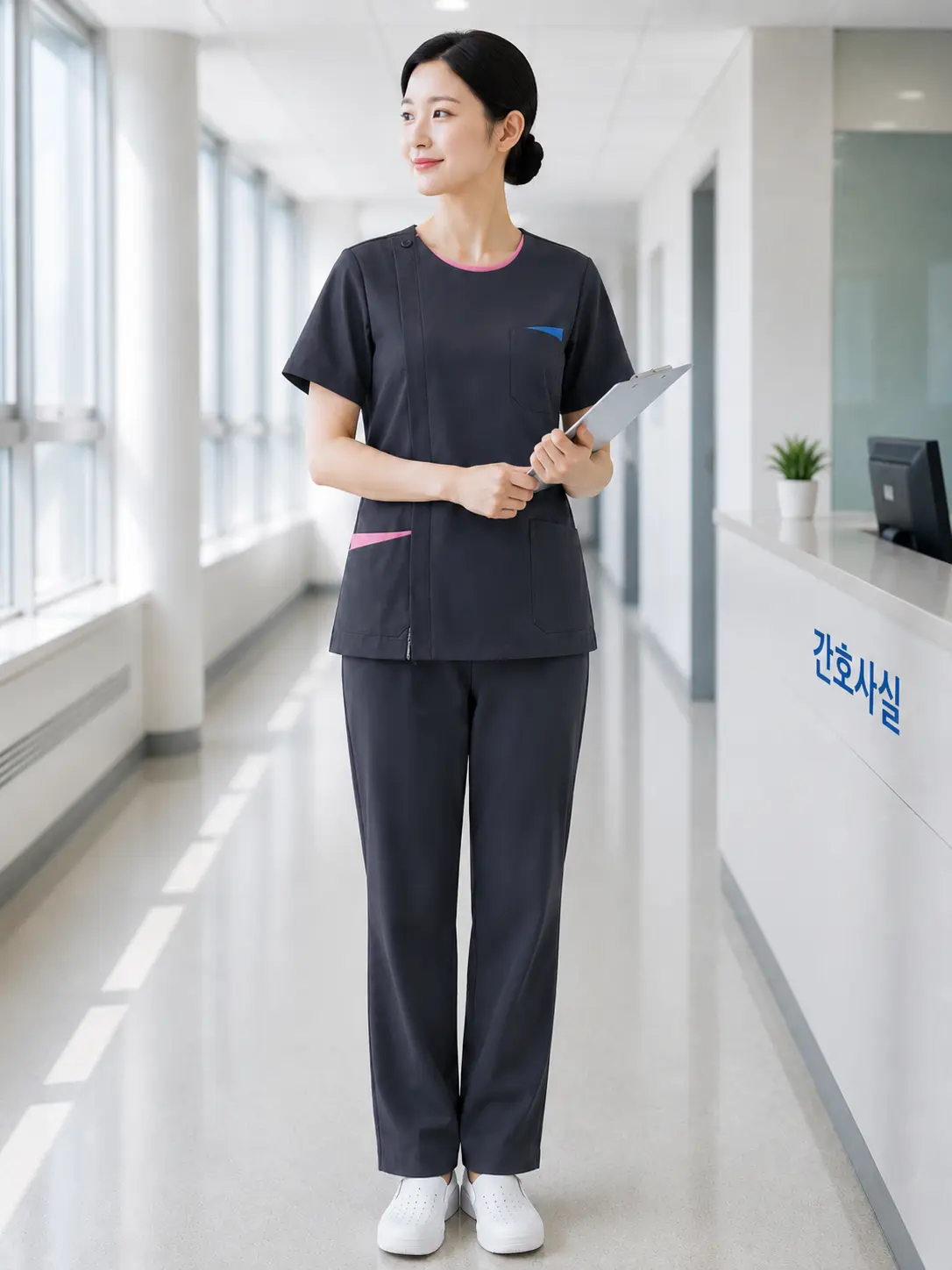블랙 간호사복 앞면