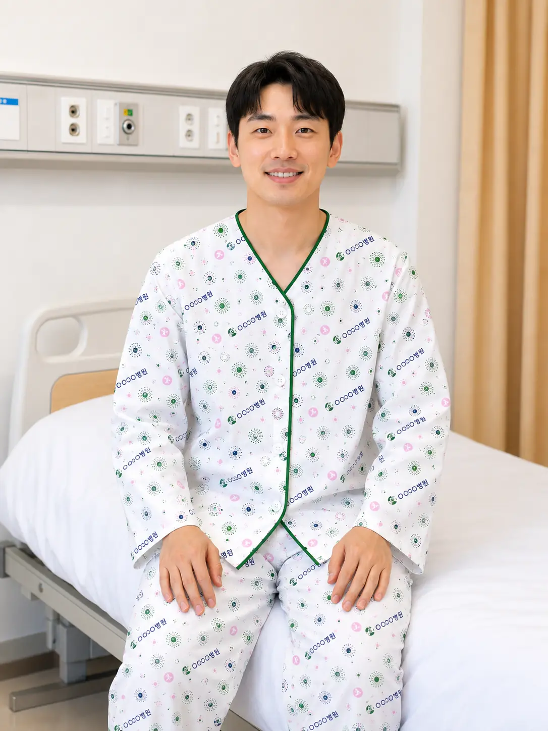 흰색 환자복 앞면